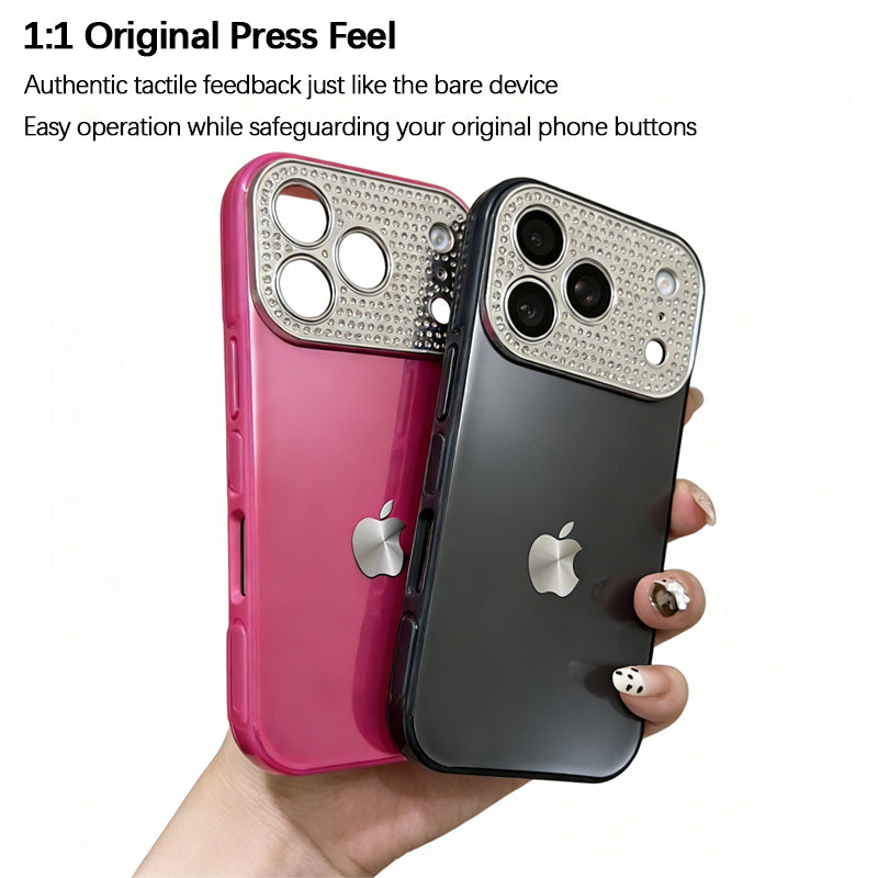 iPhone Diamond-Encrusted Large Window Case