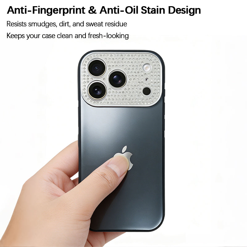 iPhone Diamond-Encrusted Large Window Case