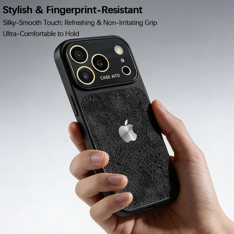 iPhone Crater Crystal Lens Leather Case