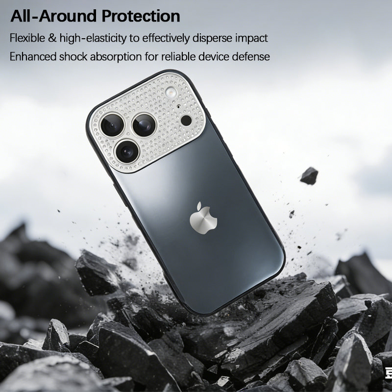 iPhone Diamond-Encrusted Large Window Case