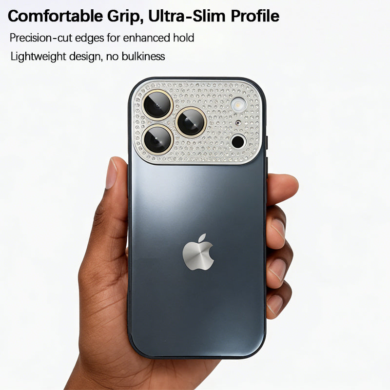 iPhone Diamond-Encrusted Large Window Case