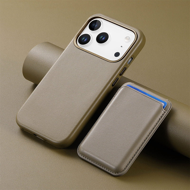 iPhone Leather Case MagSafe Card Holder Set