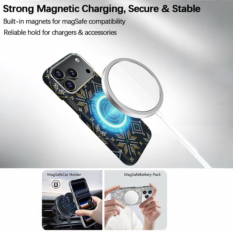 iPhone Iridescent Diamond Pattern MagSafe Case