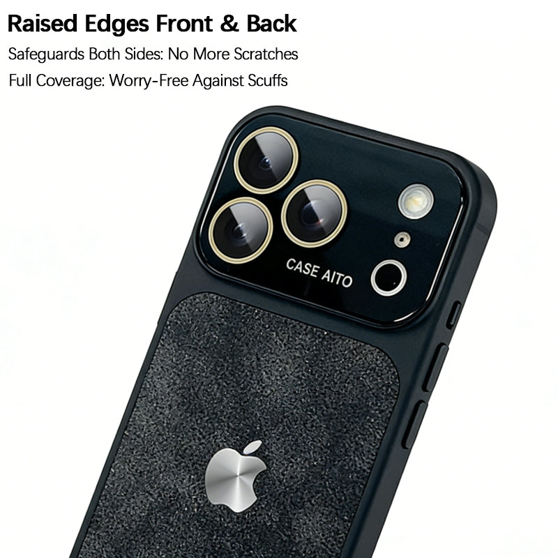 iPhone Crater Crystal Lens Leather Case