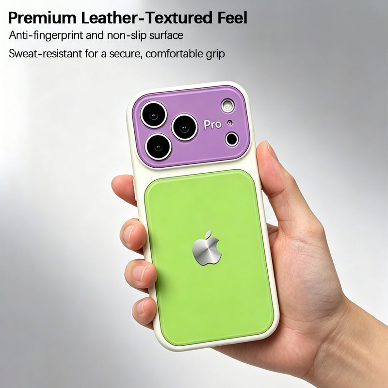 iPhone Dopamine Color-Blocked Leather Case