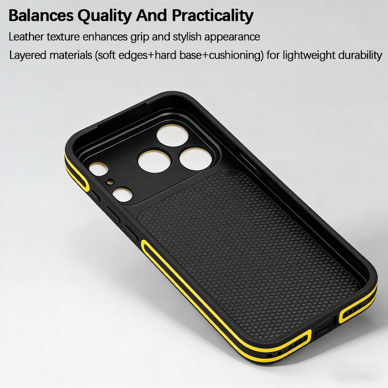 iPhone Color-Blocked Leather Case