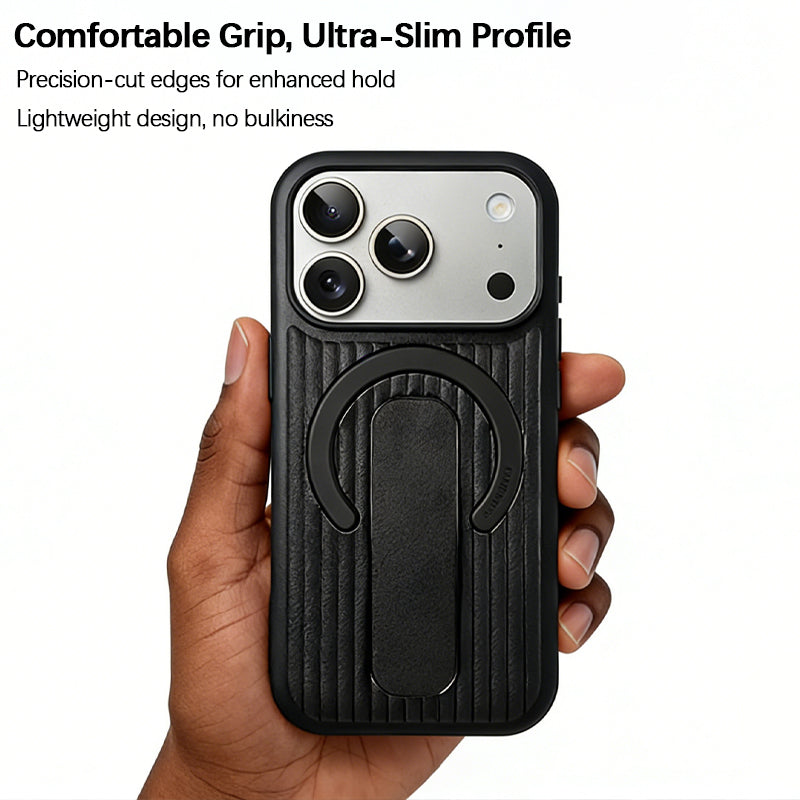 iPhone Leather Finger Strap Case