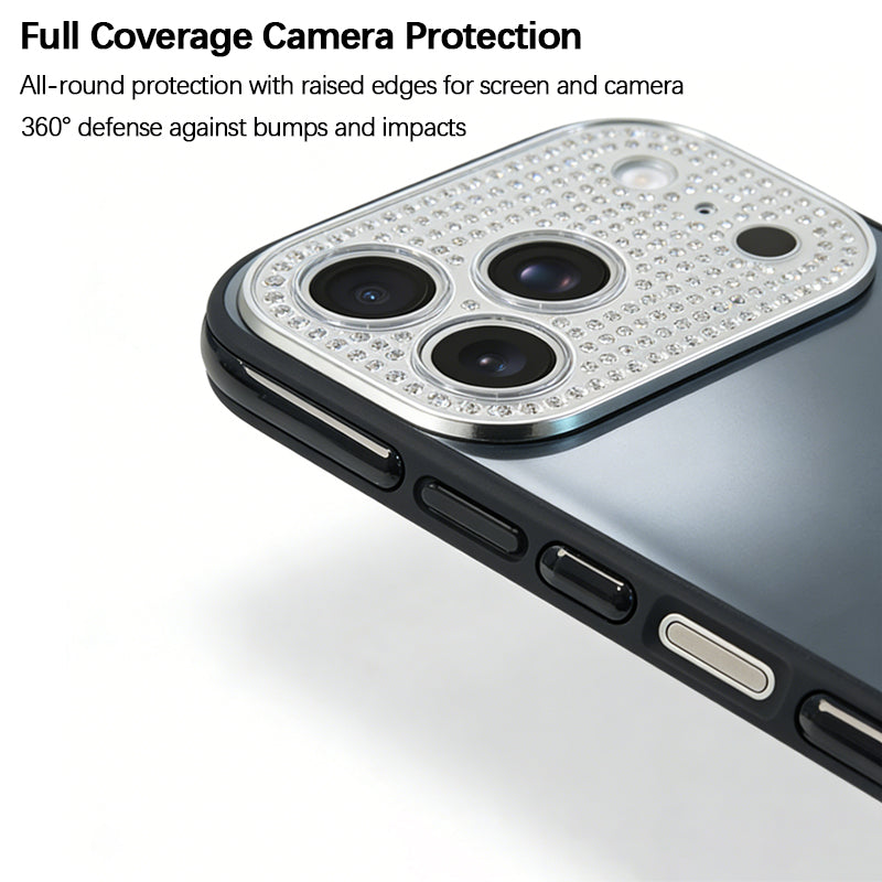 iPhone Diamond-Encrusted Large Window Case
