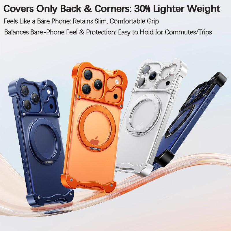 iPhone Borderless Metal Kickstand Case