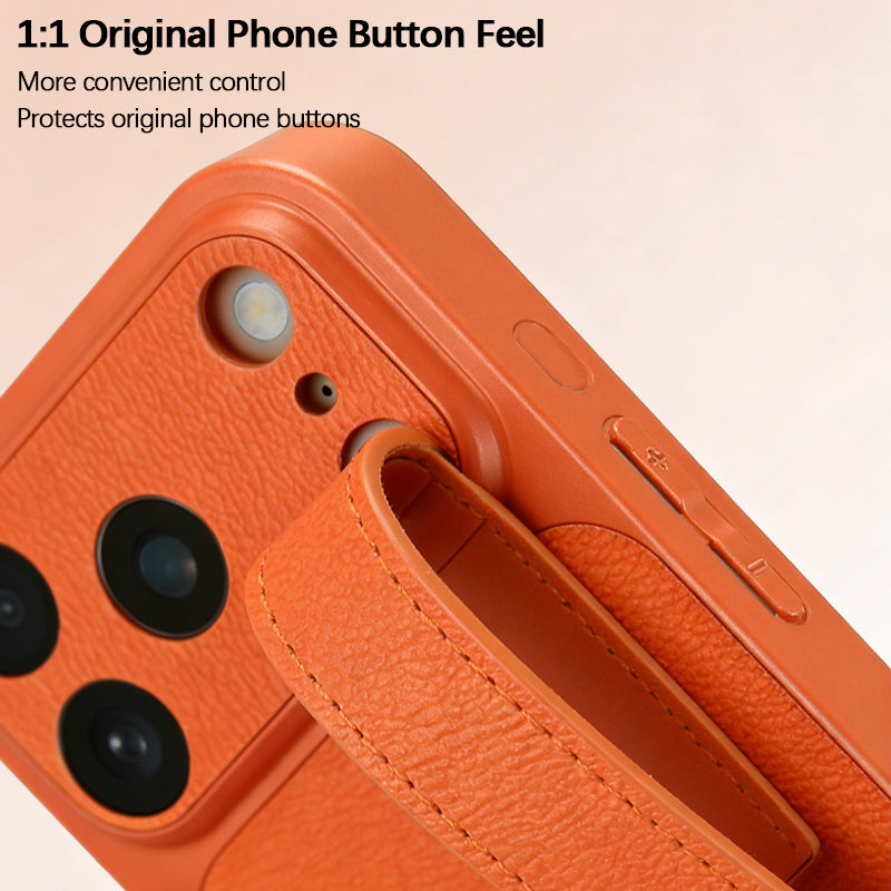 iPhone Lychee Texture Wristband Case