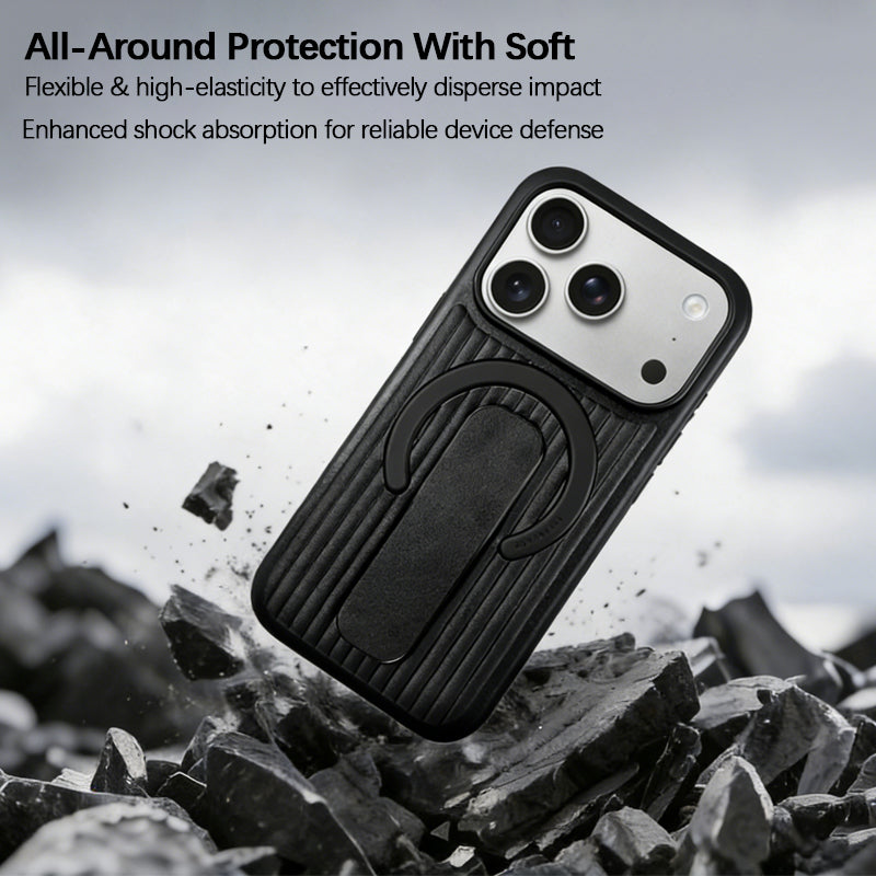 iPhone Leather Finger Strap Case