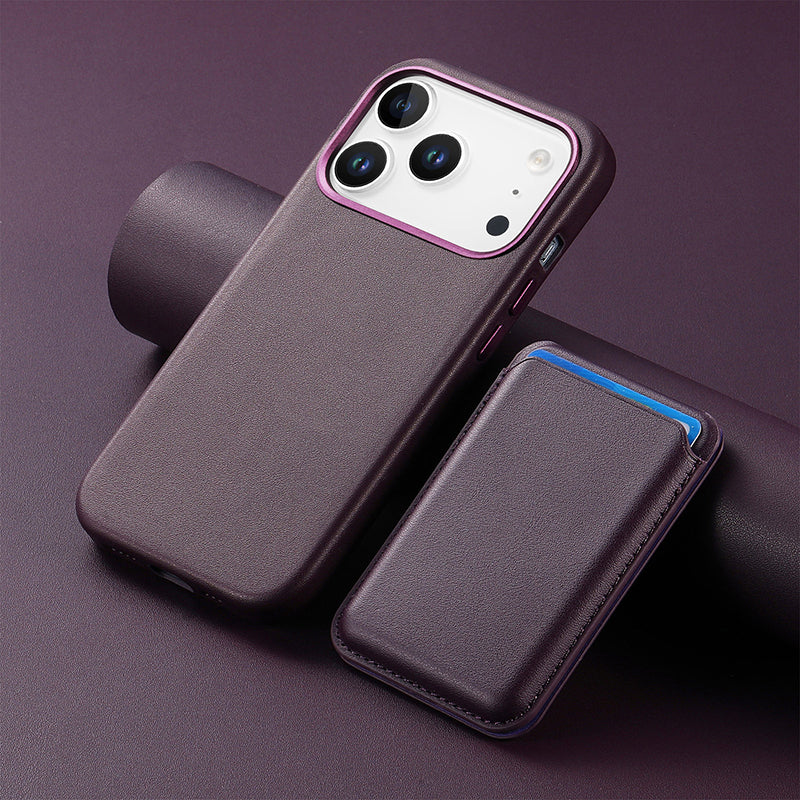 iPhone Leather Case MagSafe Card Holder Set