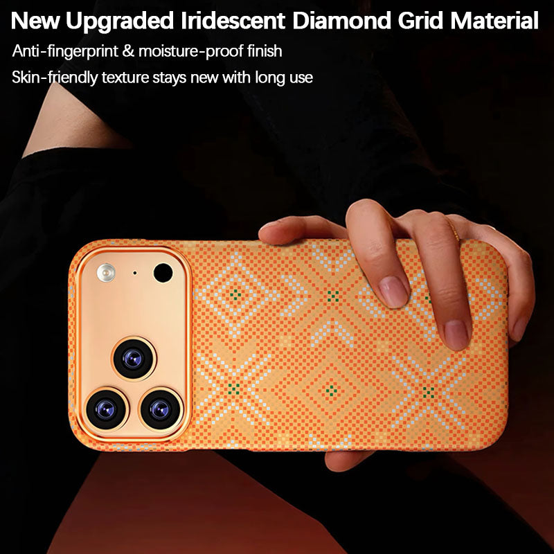iPhone Iridescent Diamond Pattern MagSafe Case