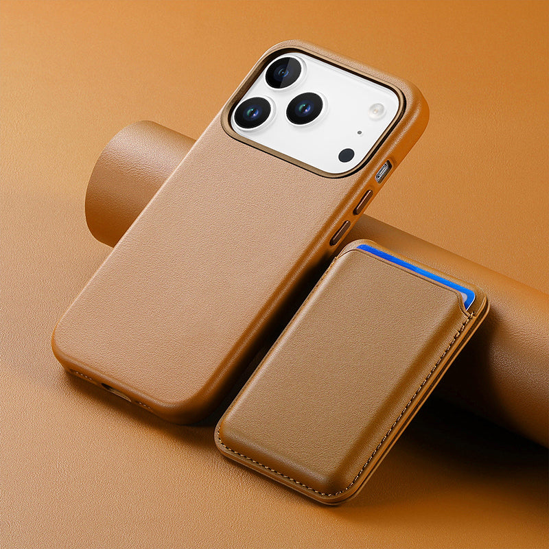 iPhone Leather Case MagSafe Card Holder Set